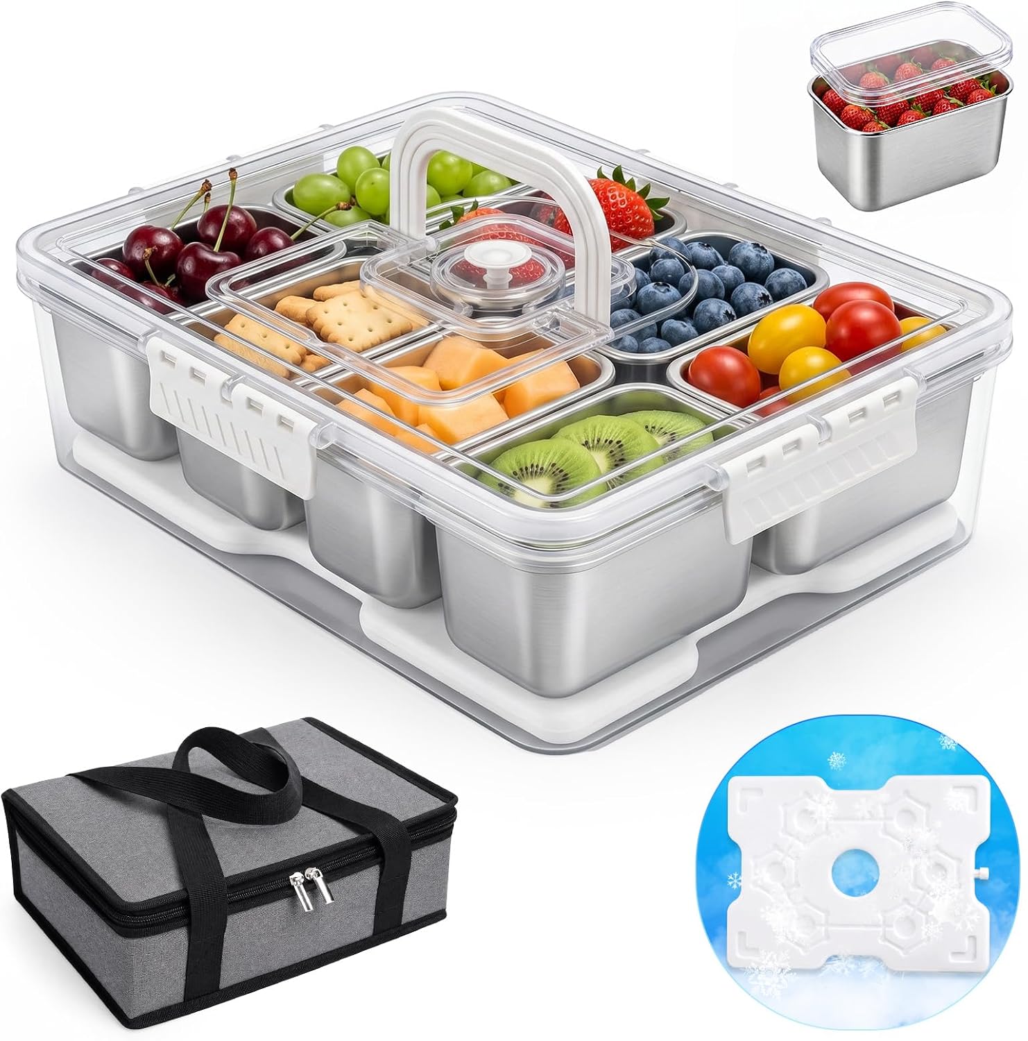 Food Snacks For Picnic - Контейнер для закусок с охлаждающим элементом,